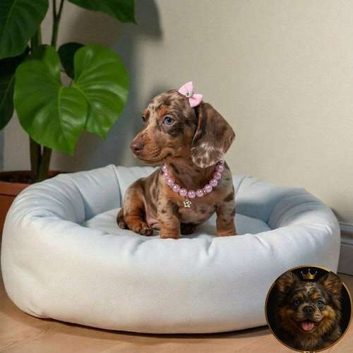 Cachorro Salchicha Miniatura Arlequín Chocolate / Miniature Dachshund Dapple Chocolate disponible - Imagen 8