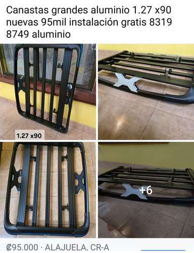 Canasta para caro 95 mil instalación gratis mide 1.27x90 nueva 