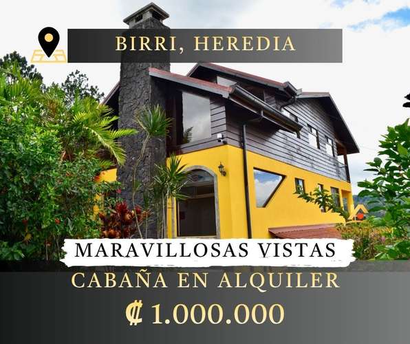 Cabaña en Alquiler en Birrí de Heredia con Vista al Valle Central