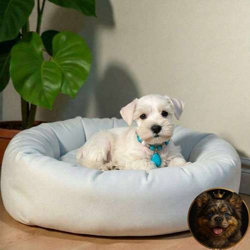 Cachorro Schnauzer Blanco y Black Silver / Miniature Schnauzer White and Black Silver disponible - Imagen 3