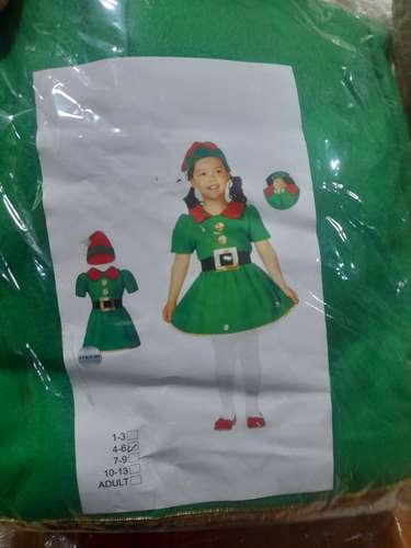  TRAJE DE DUENDE NAVIDEÑO NIÑOS.