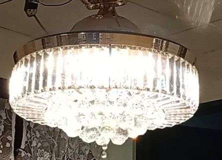  Lámpara nueva ventilador de cristal con aspas retráctiles y control