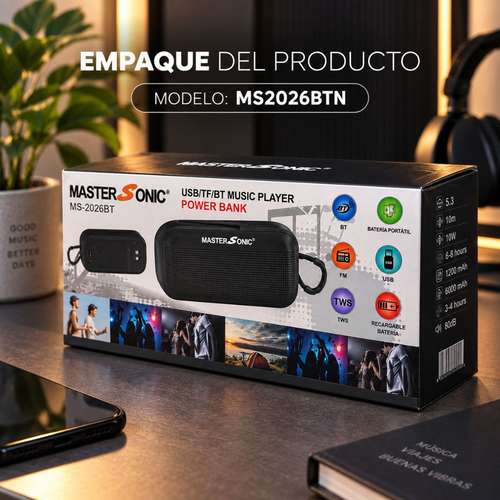Parlante Bluetooth, USB, fm,power bank - Imagen 2