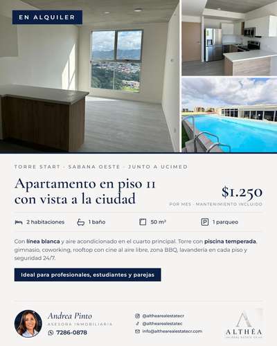 Alquiler de apartamento de 2 habitaciones – Torre, Sabana Oeste | Piso 11