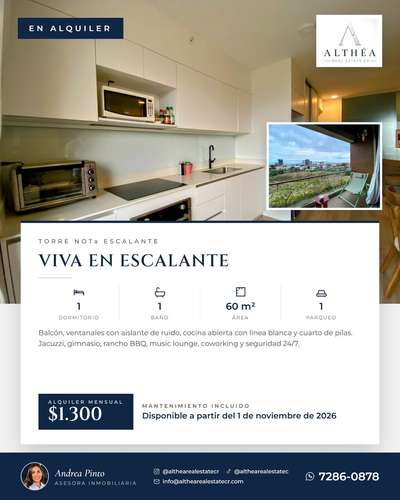 Alquiler de apartamento en Torre, Barrio Escalante | 1 habitación - Imagen 2