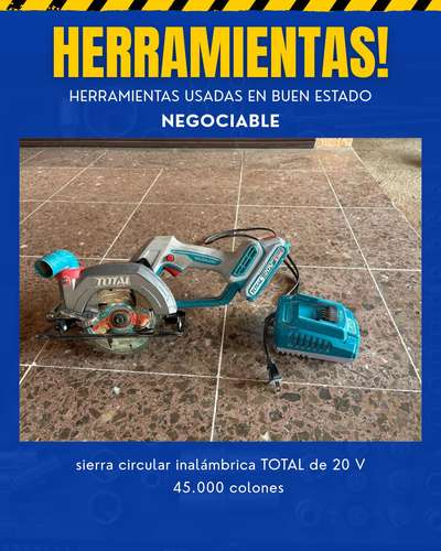 sierra circular inalámbrica TOTAL de 20 V / NEGOCIABLE