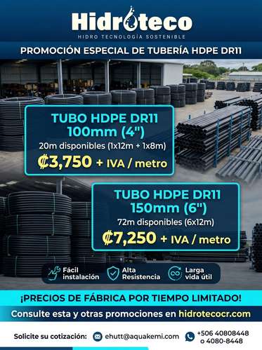 Promoción de tubería HDPE DR11 de 4" y de 6" - Imagen 2