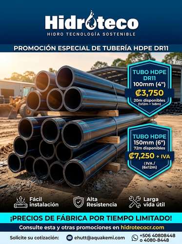 Promoción de tubería HDPE DR11 de 4