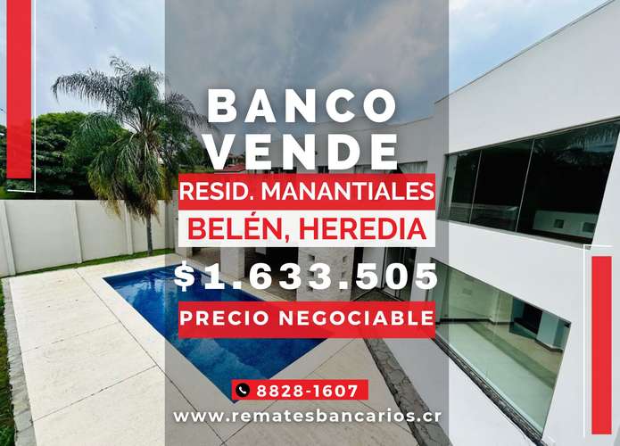 Casa en venta en Residencial Manantiales, Belén, Remate - Imagen 1