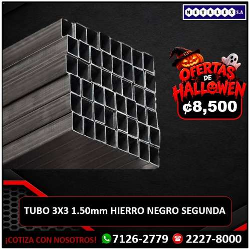TUBO 3X3 HIERRO NEGRO SEGUNDA