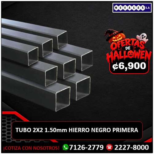 TUBO 2X2 1.50MM HIERRO NEGRO PRIMERA