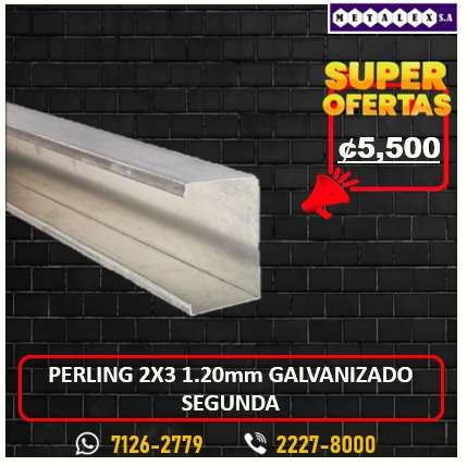 PERLING2X3 1.20MM GALVANIZADO SEGUNDA