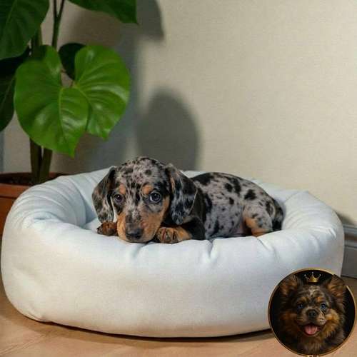 Cachorro Salchicha Miniatura Arlequín Plata / Miniature Dachshund Dapple Silver disponible - Imagen 10