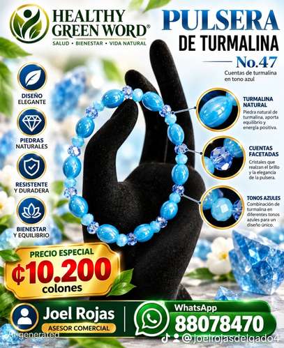 Pulsera de turmalina de la marca healthy green word (HGW)