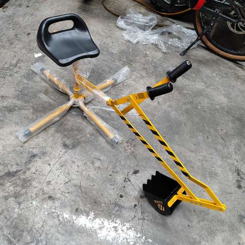 tractor pala escavar juguete de niño en metal con asiento juego aire libre patio jardin asch - Imagen 3