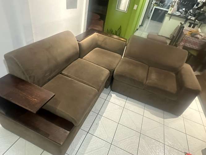 Sillón en L café 