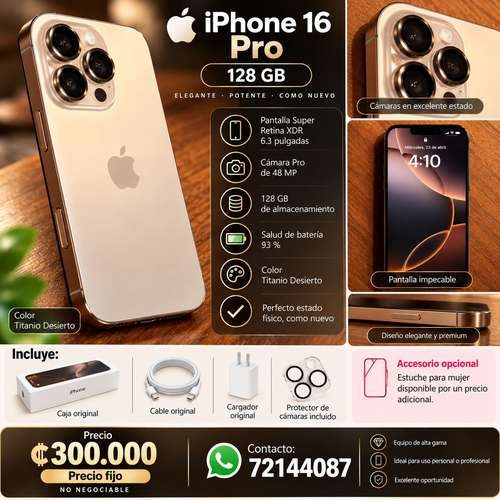 IPHONE 16PRO 128GB TITANIO DESIERTO