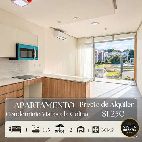 Apartamento para Estrenar de 1 Habitación en Vistas a la Colina