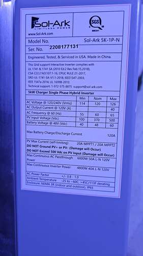 Inversor Solar marca Sol Ark 5 kw 