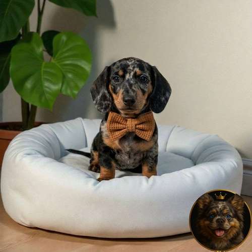 Cachorro Salchicha Miniatura Arlequín Plata / Miniature Dachshund Dapple Silver disponible - Imagen 2