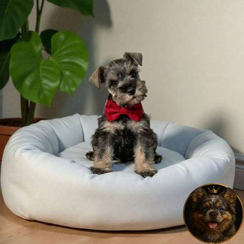 Cachorro Schnauzer Miniatura Salpimienta y Negro / Miniature Schnauzer Salt and Pepper and Black disponible - Imagen 2