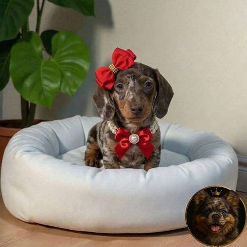 Cachorro Salchicha Miniatura Arlequín Chocolate / Miniature Dachshund Dapple Chocolate disponible - Imagen 6