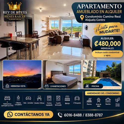 Alquiler de apartamento amueblado en condominio camino Real en Alajuela  - Imagen 2