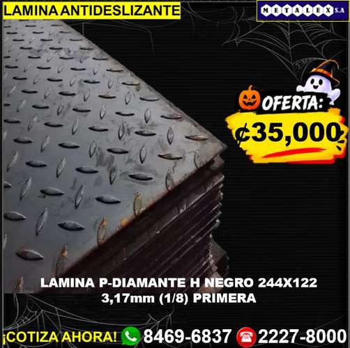 LAMINA PUNTA DIAMANTE H NEGRO 244X122 3,17MM (1/8) PRIMERA