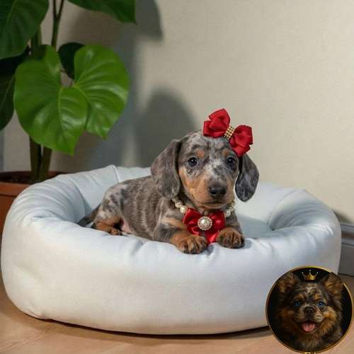 Cachorro Salchicha Miniatura Arlequín Blue / Miniature Dachshund Dapple Blue disponible - Imagen 7