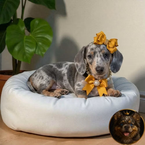 Cachorro Salchicha Miniatura Arlequín Blue / Miniature Dachshund Dapple Blue disponible