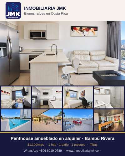 HERMOSO APARTAMENTO AMUEBLADO EN PENTHOUSE EN RIVERA BAMBU CON SERVICIOS INCLUIDOS!