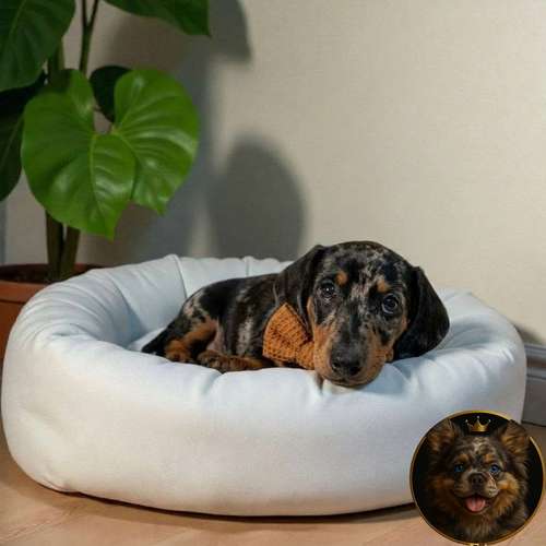 Cachorro Salchicha Miniatura Arlequín Plata / Miniature Dachshund Dapple Silver disponible - Imagen 4