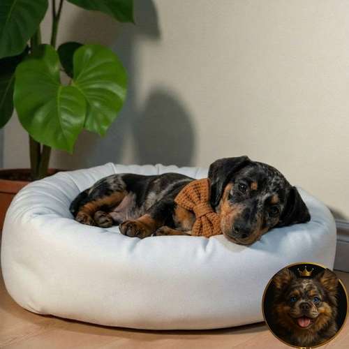 Cachorro Salchicha Miniatura Arlequín Plata / Miniature Dachshund Dapple Silver disponible