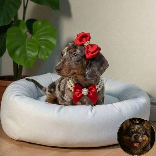 Cachorro Salchicha Miniatura Arlequín Chocolate / Miniature Dachshund Dapple Chocolate disponible - Imagen 7