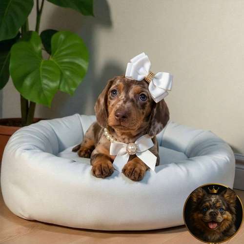 Cachorro Salchicha Miniatura Arlequín Chocolate / Miniature Dachshund Dapple Chocolate disponible - Imagen 6