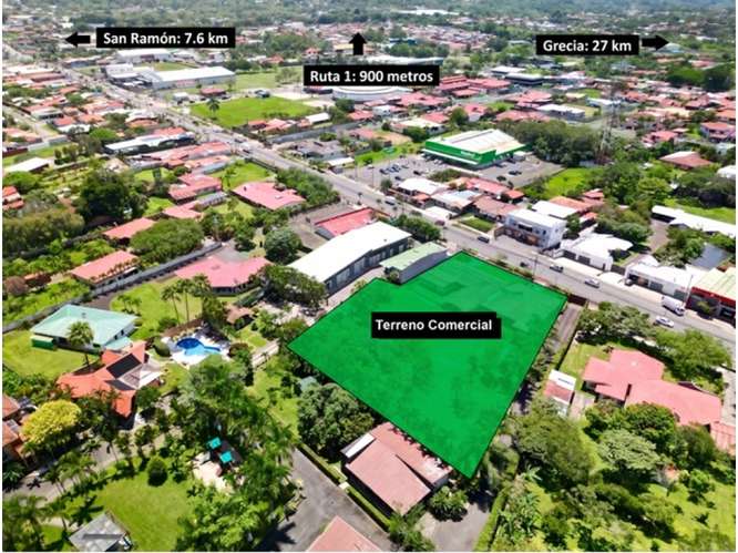 Terreno comercial en venta en Palmares, Alajuela | 3.673 m²