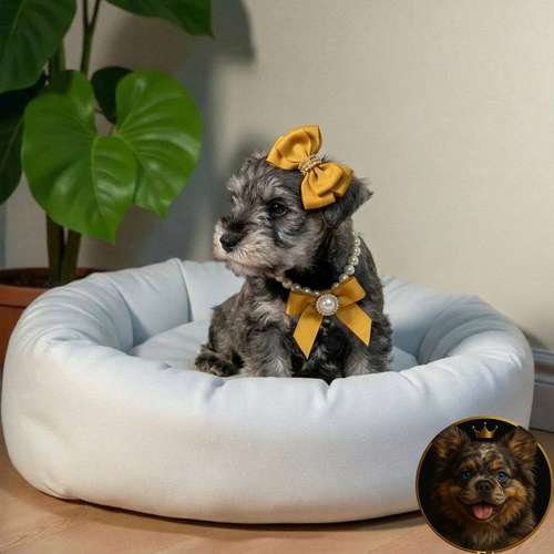 Cachorro Schnauzer Miniatura Salpimienta y Negro / Miniature Schnauzer Salt and Pepper and Black disponible - Imagen 2