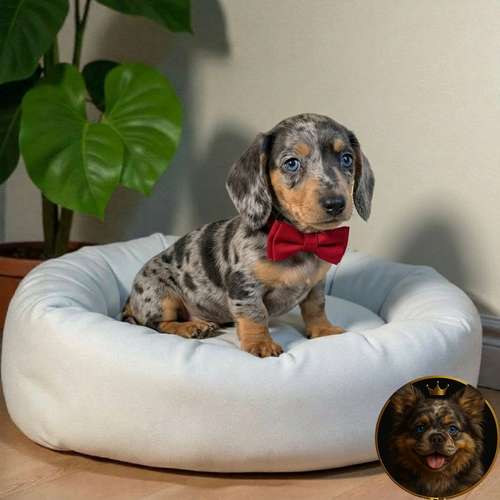 Cachorro Salchicha Miniatura Arlequín Blue / Miniature Dachshund Dapple Blue disponible - Imagen 9