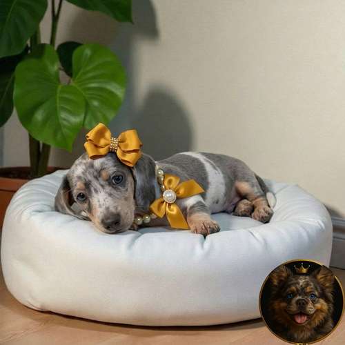 Cachorro Salchicha Miniatura Arlequín Blue / Miniature Dachshund Dapple Blue disponible - Imagen 5