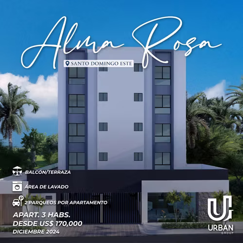 Apartamentos de 3 Habitaciones En Alma Rosa desde US$170,000 - Imagen 2