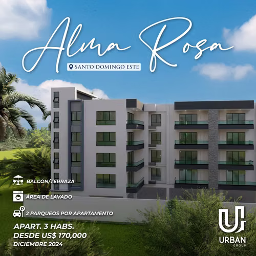 Apartamentos de 3 Habitaciones En Alma Rosa desde US$170,000 - Imagen 3