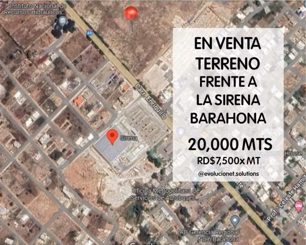 EN VENTA TERRENO Industrial o comercial BARAHONA