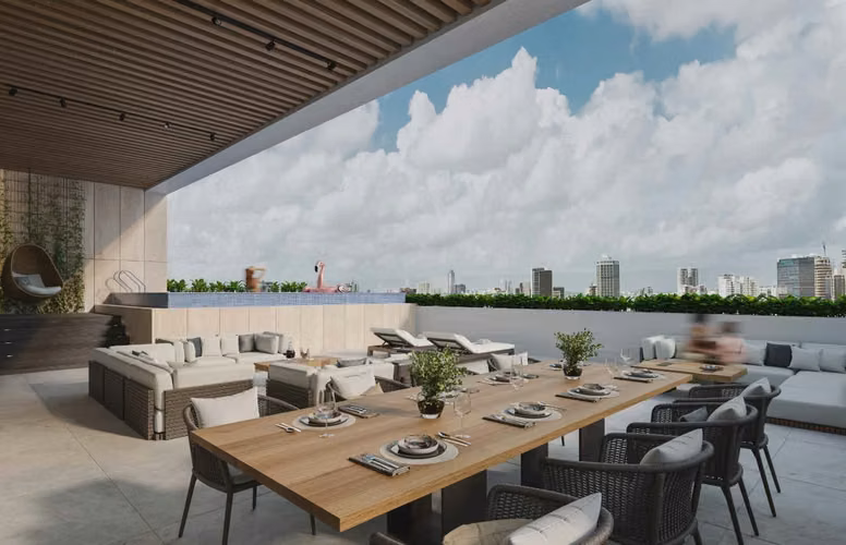 Apartamentos 2Hab c/Area Social Rooftop, Piscina, Lounge, Gym (Evaristo)