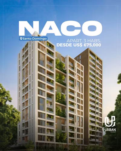 Apartamentos de 3 Habitaciones + Habitación de Servicio en Naco