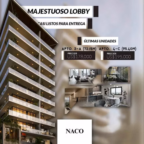 Apartamento en venta en el Ensanche Naco de 2 habitaciones