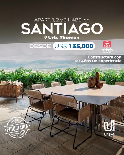 Apartamentos de 1, 2 y 3 Habitaciones en Santiago