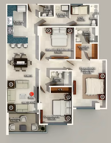 Apartamento de 3 habitaciones en Venta en Bella Vista, Distrito Nacional, Santo Domingo.