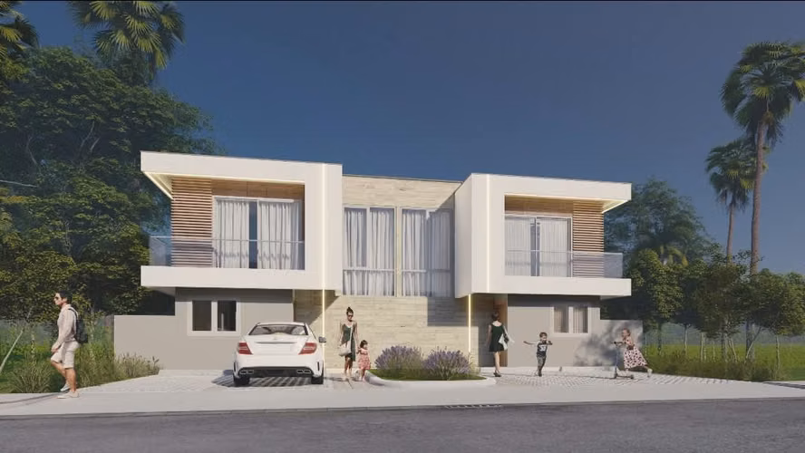 Villas en construcción en Bávaro, Punta Cana, R.D. Villas de dos niveles con Piscina privada - Imagen 3