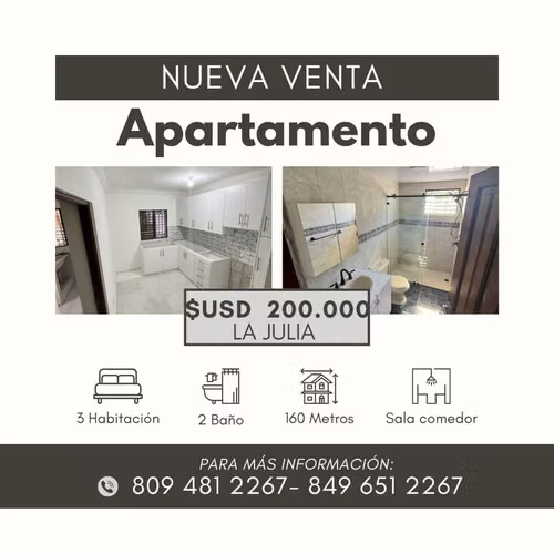 APARTAMENTO EN VENTA , LA JULIA