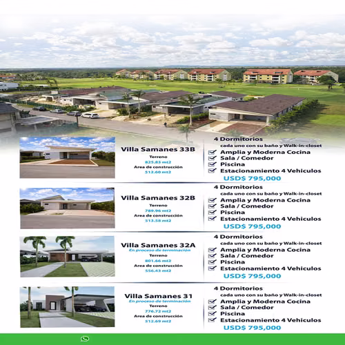 Jochy Real Estate vende, villa en La Estancia Golf Resort, La Romana, R.D